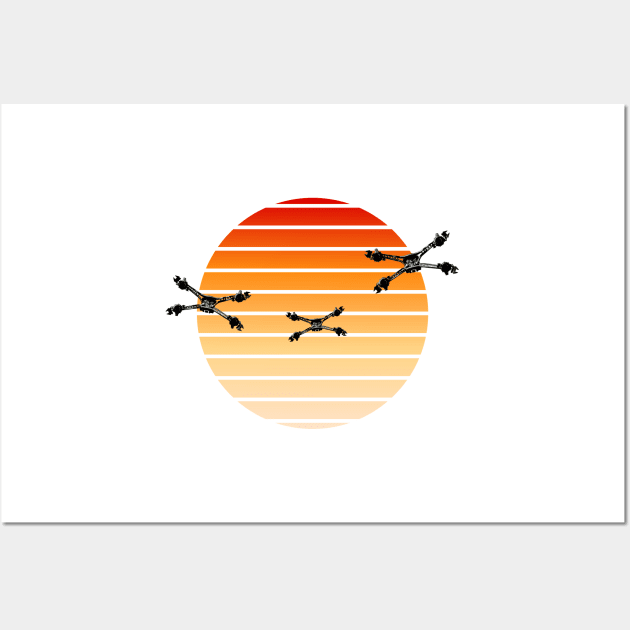 Starfury Fighters - Sunset - White - Sci-Fi Wall Art by Fenay-Designs